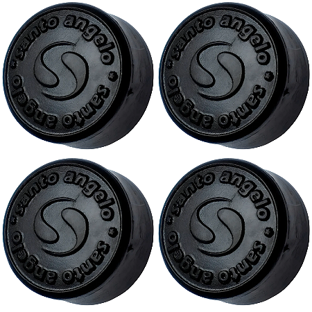 Kit 4 Botões Para Footswitch Top Santo Angelo Preto Plastico