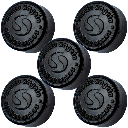 Kit 5 Botões Para Footswitch Top Santo Angelo Preto Plastico