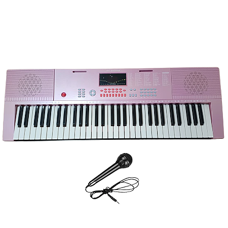 Teclado Musical Estudante M-T3280PK Rosa Com Microfone