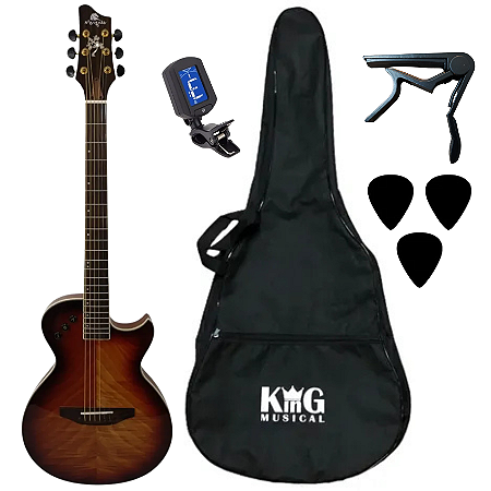 Kit Violão Aço Eletroacústico Marquês Va09 Com Acessórios