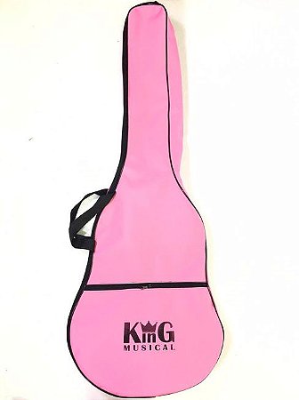 Capa Para Violão Classico King Musical Simples Rosa