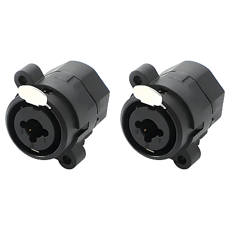 Kit 2 Plug Painel Para Medusa P10 XLR Fêmea 7Polos Com Trava