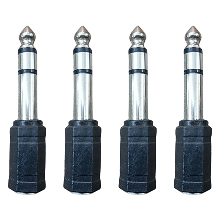 Kit 4 Adaptador J2/P10 Estéreo Profissional King Musical