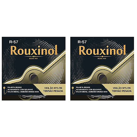 Kit 2 Encordoamentos Corda Para Violão Nylon Rouxinol R-57