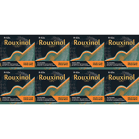 Kit 8 Encordoamento Violão Nylon Rouxinol R53A Preto/Dourado