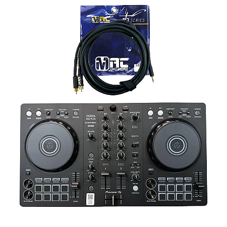 Kit Controladora Pioneer Dj DDJFLX4 + Cabo P2 2RCA SG09N