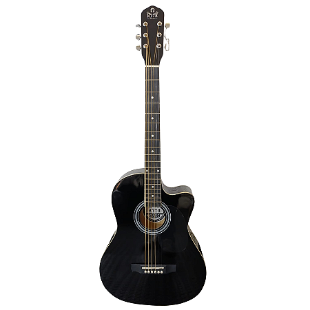 Violão de Aço Acústico Preto Cutway Myth MT39SC Black