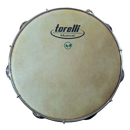 Pandeiro 10" Polegadas Torelli TP349NT Pele Animal Sintética