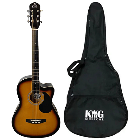 Kit Violão Aço Acústico Sunburst Cutway Myth MT39SC SB Capa