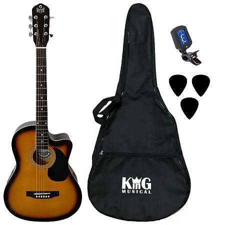 Kit Violão Aço Acústico Sunburst Myth MT39SCSB Acessórios