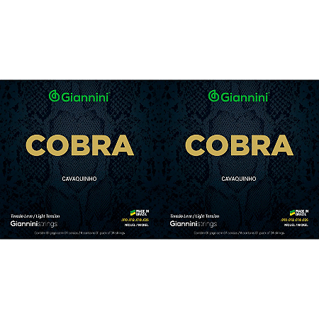 Kit 2 Encordoamentos Cavaquinho Giannini Cobra Tensão Leve