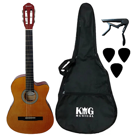 Kit Violão Aço Eletroacústico Giannini SF14CEQ Acessórios