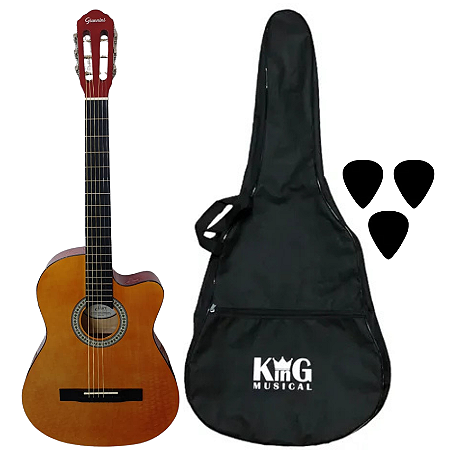 Kit Violão Aço Eletroacústico Giannini SF14CEQ Capa Palhetas