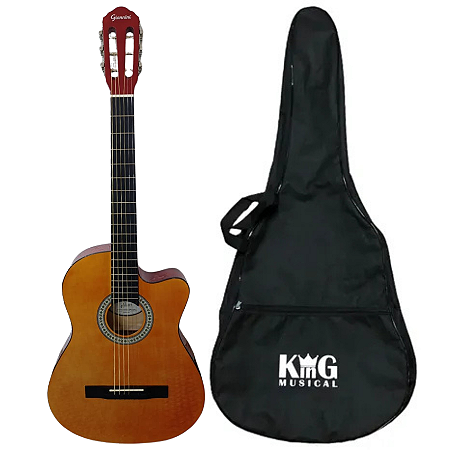 Kit Violão Aço Flat Eletroacústico Giannini SF14CEQ Com Capa