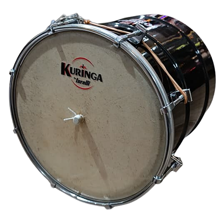 Cuica 6" Alumínio Pele Couro Preta Kuringa Torelli KP028PR