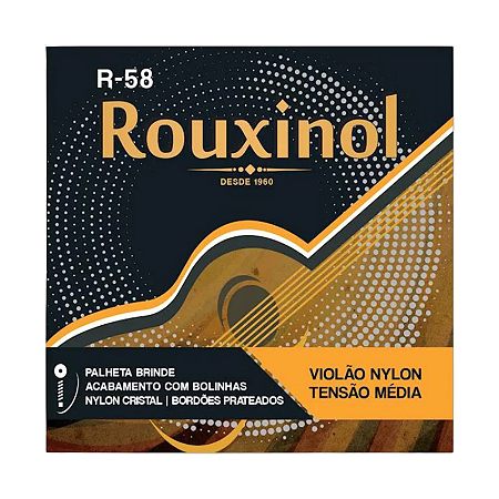 Encordoamento Violão Nylon Bolinha Rouxinol R58 Tensão Média
