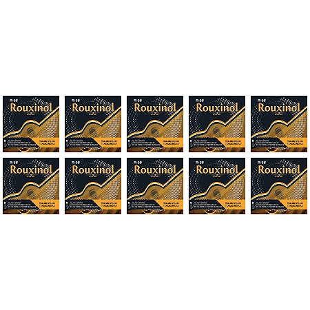 Kit 10 Encordoamentos Violão Nylon Rouxinol R58 Tensão Média