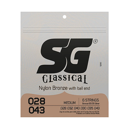 Encordoamento SG Nylon Bronze Tensão Média Com Bolinha