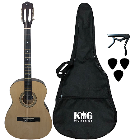 Kit Violão de Nylon Acústico MXT 39CNT Natural Acessórios