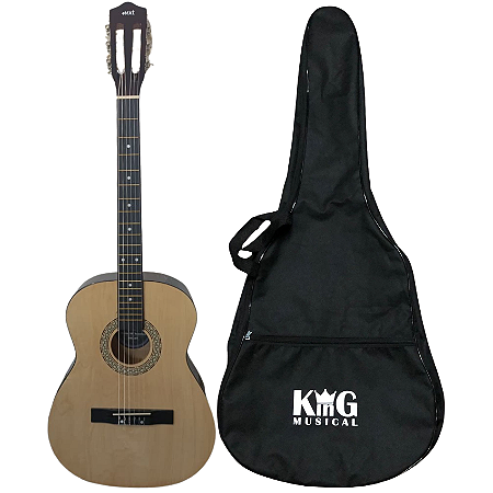 Kit Violão de Nylon Acústico MXT 39C NT Natural Com Capa