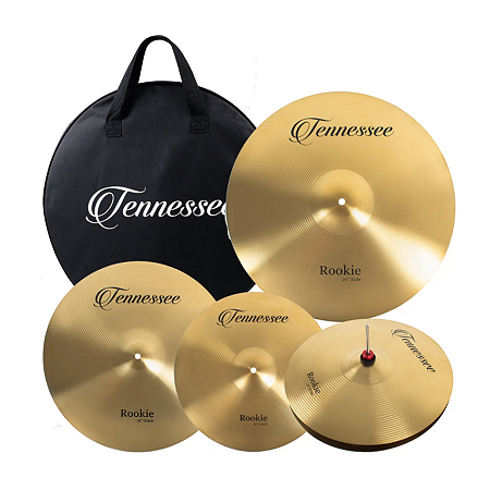 Kit De Pratos 14" 16" 18" e 20" Tennessee Rookie Com Bag