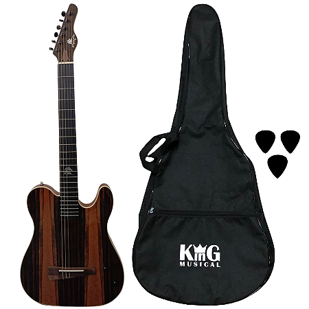 Kit Violão Nylon Eletroacústico Marquês VN32 Capa Palhetas