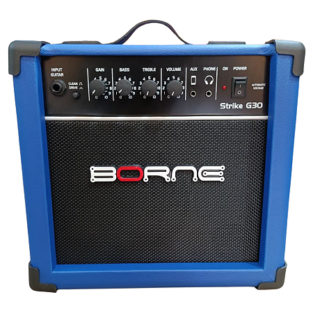 Amplificador de Estudo Para Guitarra Borne G30 15W RMS Azul