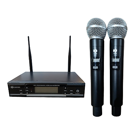 Microfone Sem Fio Duplo De Mão Kadosh K392M B6 UHF