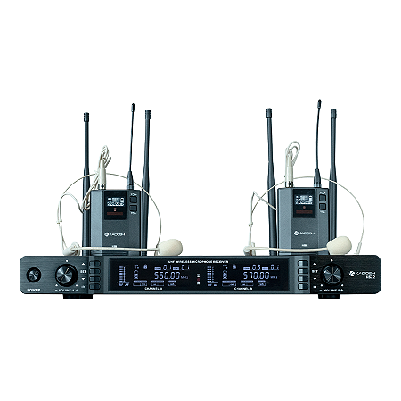 Microfone Headset Duplo Sem Fio Digital Kadosh K622h B6