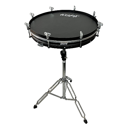 Surdo GOPE Compacto Preto 18" Pele Napa BAL18CPPN com Tripé