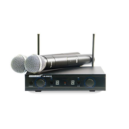 Microfone Sem Fio Duplo UHF Lexsen LM WM 258