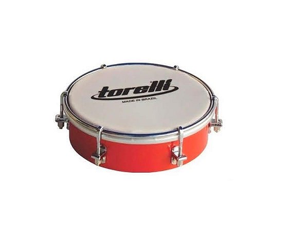 Tamborim 6" Torelli TT404 Pele Leitosa Injetado Vermelho