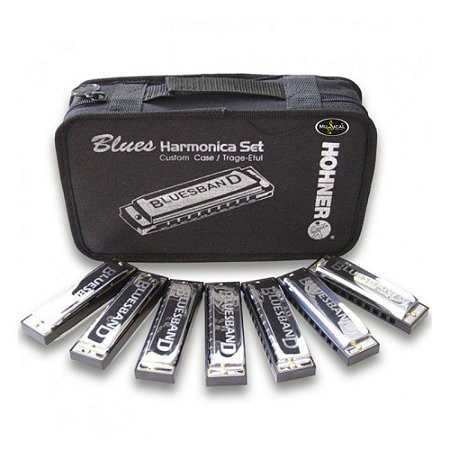 Kit Blues 7 Gaitas Harmonicas Hohner (C, D, E, F, G, A, BB)