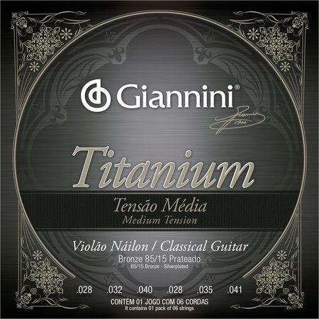 Encordoamento Violão Nylon Giannini Tensão Média Titanium