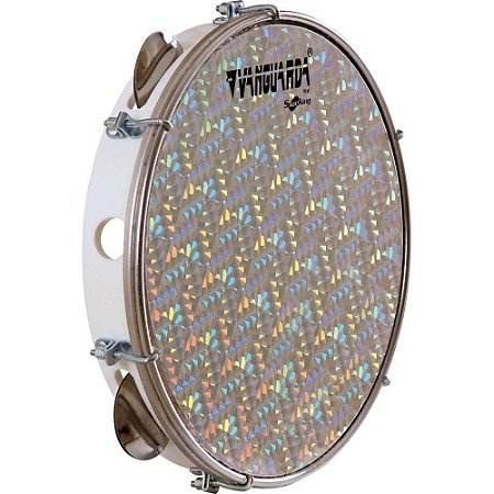 Pandeiro Vanguarda Spanking Abs Branco 10" Pele Holográfica