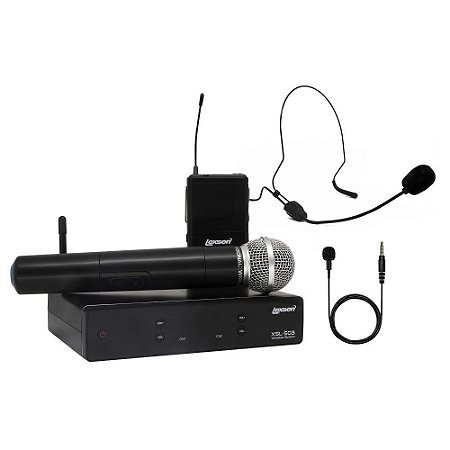 Kit Microfone UHF 2 canais de frequencia fixa XSL 503 Lexsen