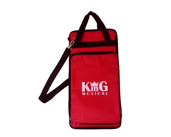 Bag Porta Baquetas Luxo Alba Estojo Alça Semi Case Vermelha