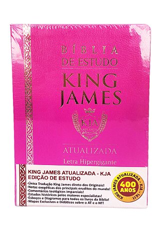 Biblia de Estudo King James Atualizada Hipergigante Rosa