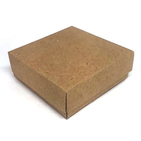 Caixinha para bijuteria / colar 7x7x2,5 cm com tampa em kraft - 24 unidades