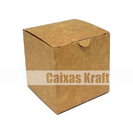 Caixinha 5x5x5 cm em duplex kraft/branco 276g