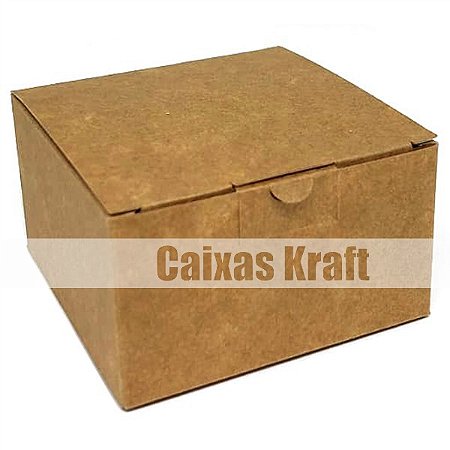 Caixinha 7x7x4 cm em duplex kraft/branco 276g - 30 unidades