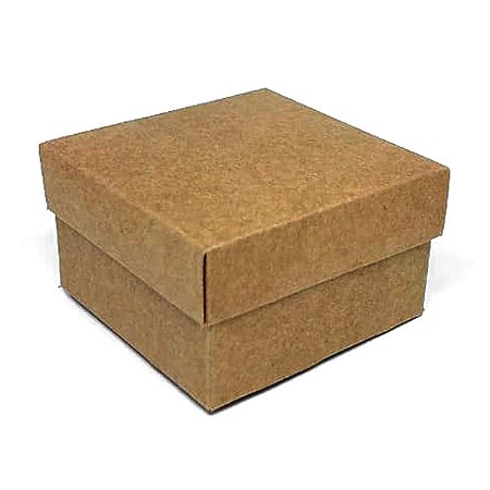 Caixinha com tampa 7x7x4 cm em kraft natural - 24 unidades