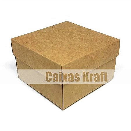 Caixinha 8x8x5 cm em kraft natural 250g com tampa - 24 unidades