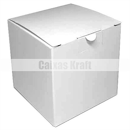 Caixinha 6,5x6,5x6,5 cm em triplex branco 300g - 25 unidades