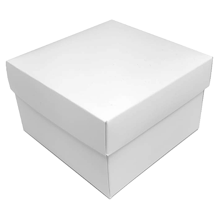 Caixinha 8x8x5 cm em triplex branco 250g com tampa - 06 unidades