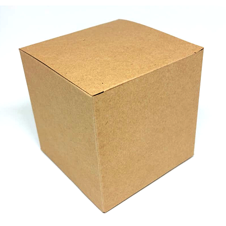 Caixinha padrão 9x9x9 cm em kraft natural 300g - 25 unidades