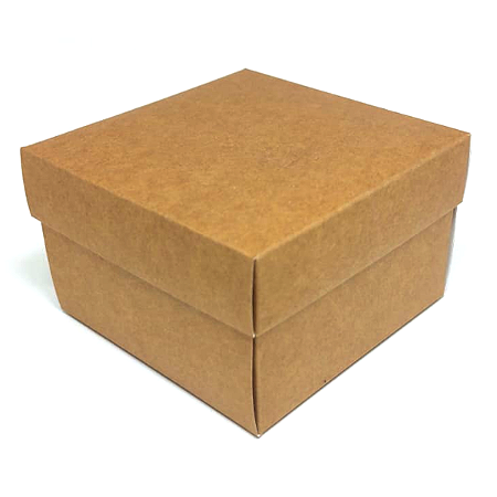 Caixinha 8x8x5 cm em duplex kraft/branco 200g com tampa - 06 unidades
