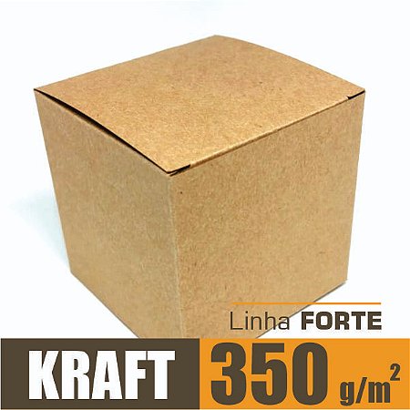 Caixinha padrão 8x8x8 cm em kraft natural 350g - 25 unidades