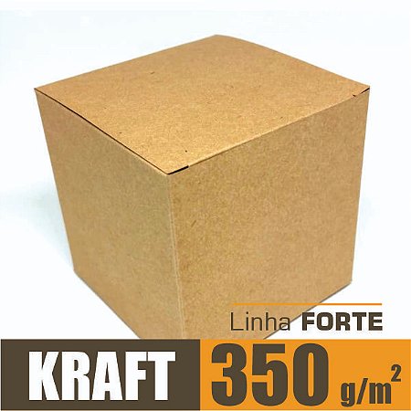Caixinha padrão 9x9x9 cm em kraft natural 350g