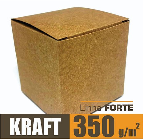 Caixinha padrão 7x7x7 cm em kraft natural 350g - 25 unidades